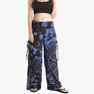 Women's Tie-Dye Wide-Leg Pants - large